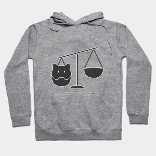 Libra Cat Zodiac Sign (Black and White) Hoodie